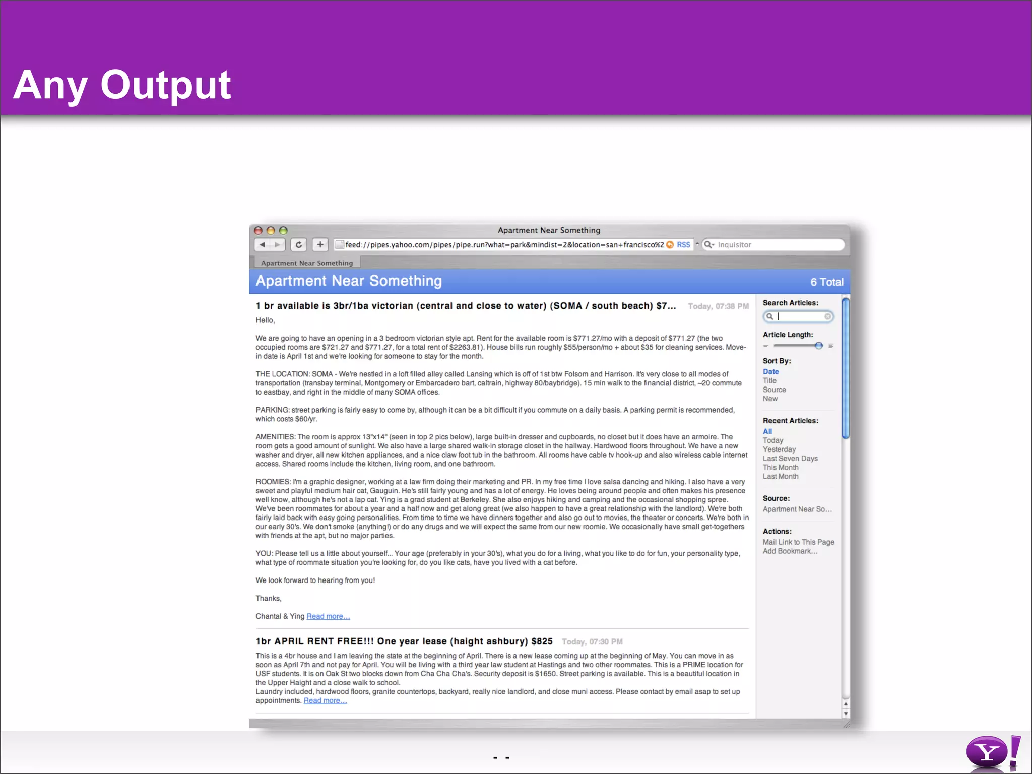 Yahoo Pipes Middleware In The Cloud