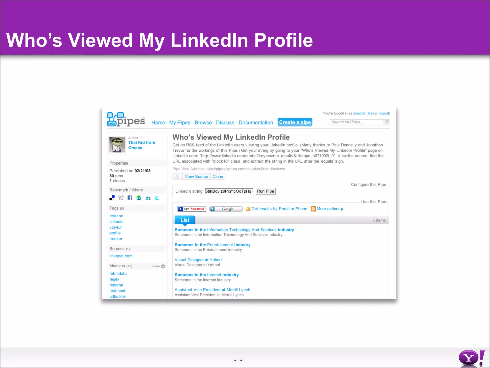 Yahoo Pipes Middleware In The Cloud