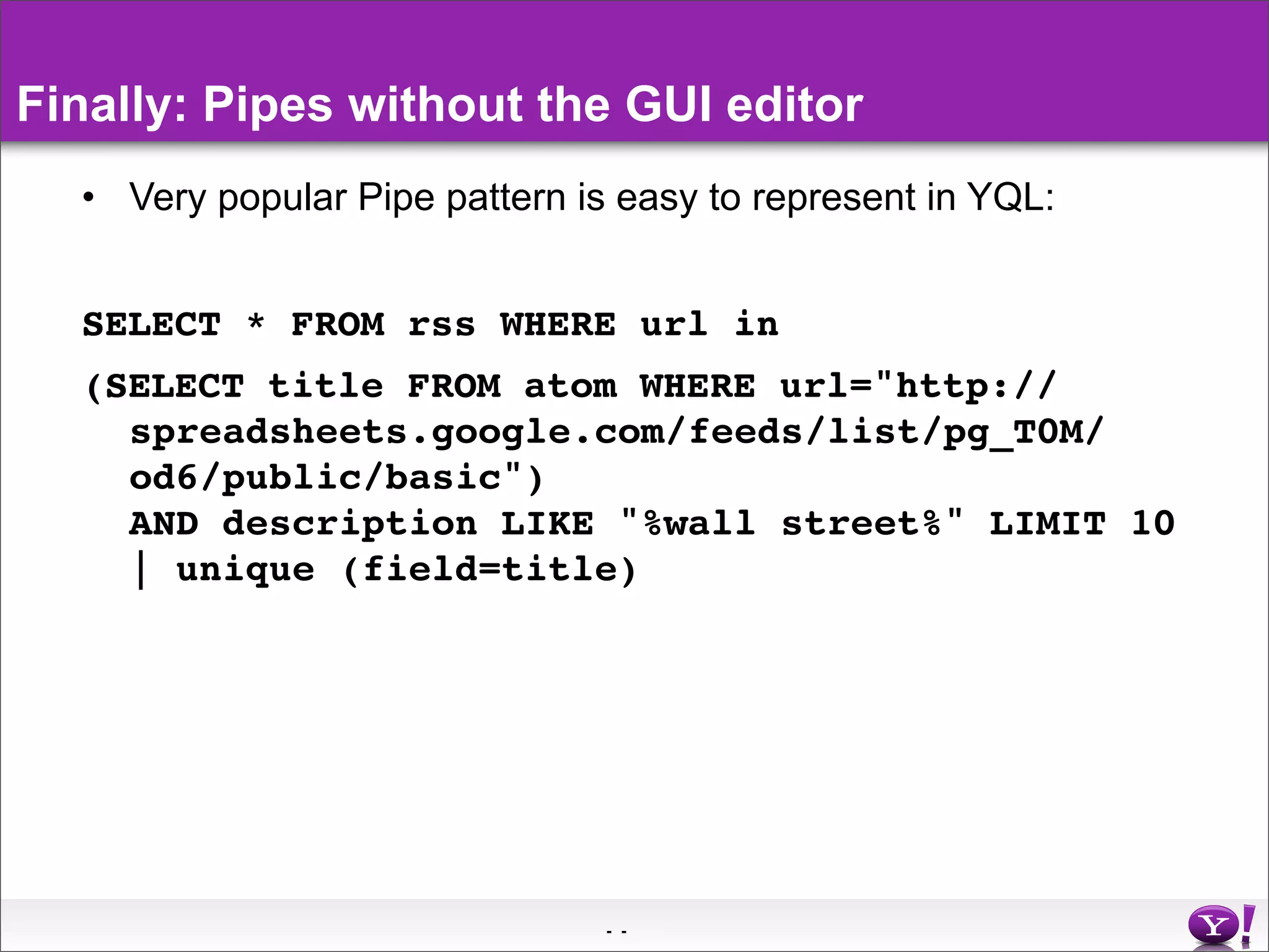 Yahoo Pipes Middleware In The Cloud