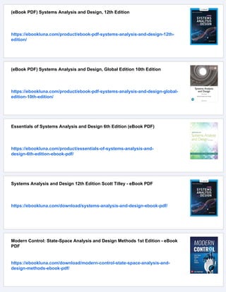 (eBook PDF) Modern Systems Analysis and Design 9th Edition | PDF