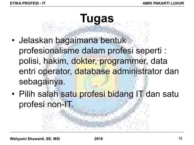 PRofesionalisme Kerja - materi perkuliahan | PPT
