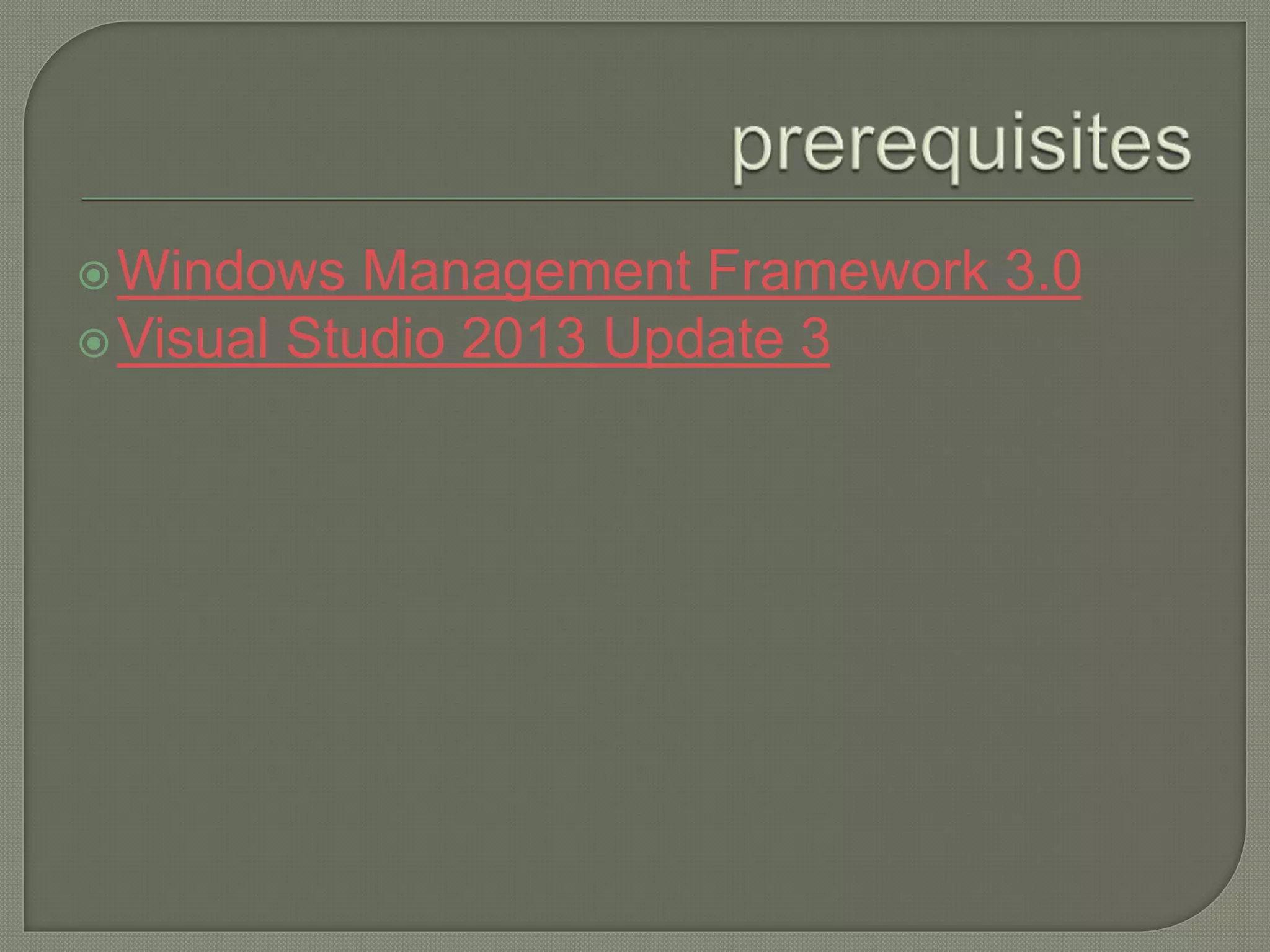 Windows Management Framework 3.0 Visual Studio 2013 Update 3 