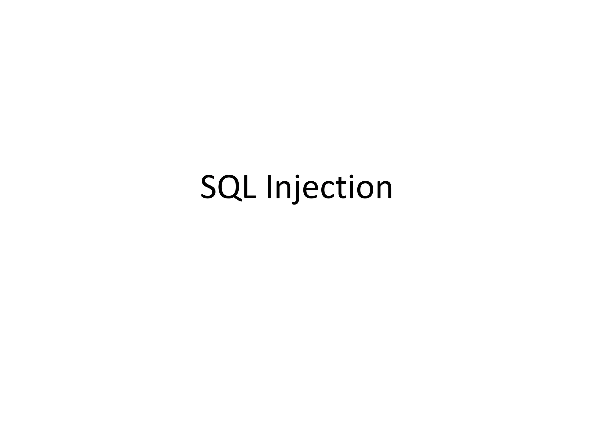 SQL injection | PPT