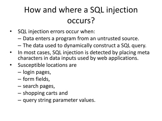 SQL injection | PPT