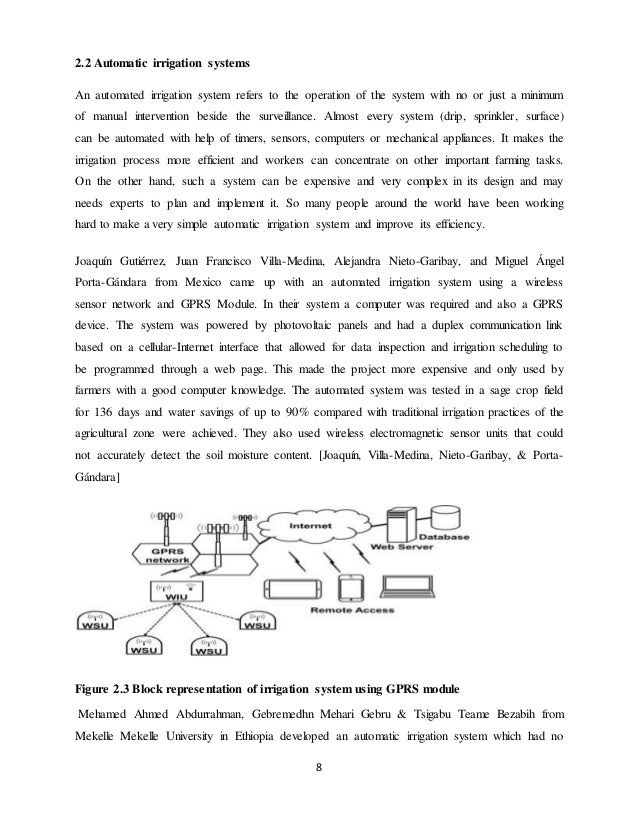 literature review of smart irrigation system literature review of smart irrigation system