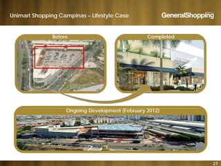 Unimart Shopping Campinas – Lifestyle Case
Before Completed
Ongoing Development (February 2012)
27
 