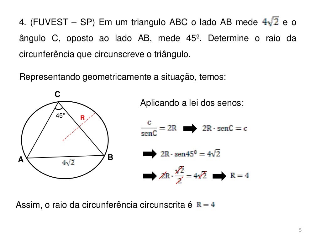 Lei Dos Senos E Cossenos Exercicios Com Gabarito