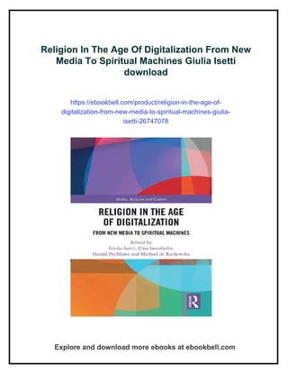 Religion In The Age Of Digitalization From New Media To Spiritual ...