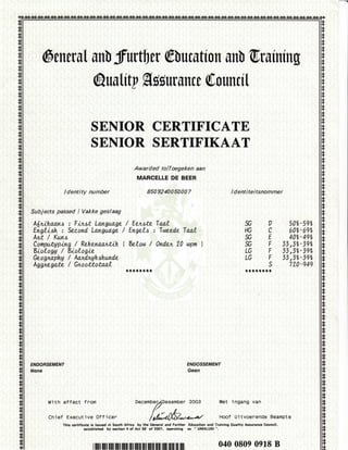 031201 Senior Certificate (School)