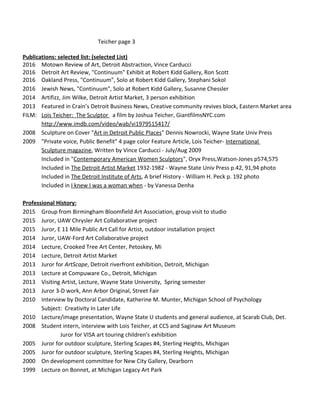 TEICHER RESUME 2017 PDF