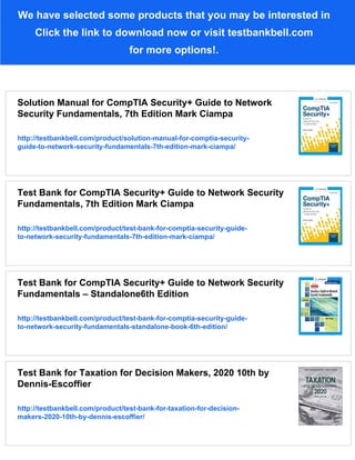 Solution Manual for CompTIA Security+ Guide to Network Security ...