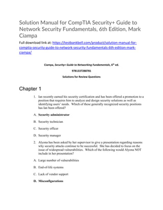 Solution Manual for CompTIA Security+ Guide to Network Security ...