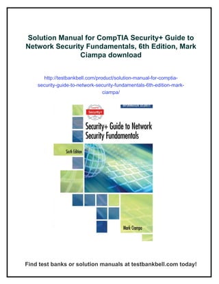 Comptia Mapguide Solution Manual for CompTIA Security+ Guide to Network Security ...