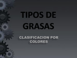 TIPOS DE
GRASAS
CLASIFICACION POR
COLORES
 