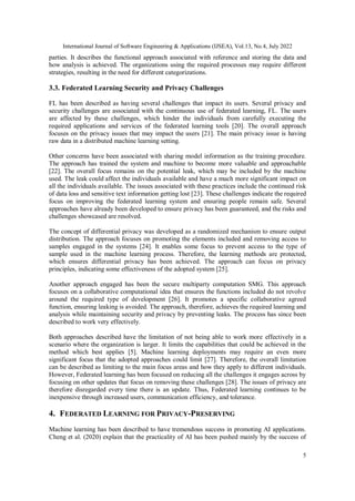 FEDERATED LEARNING FOR PRIVACY-PRESERVING: A REVIEW OF PII DATA ...