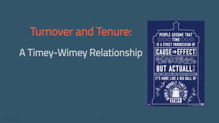 Turnover and Tenure:
A Timey-Wimey Relationship
www.talentanalytics.com © 2017 Talent Analytics, Corp 3 / 41
 
