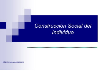 Construcción Social del Individuo Julio Seoane Catedrático de Psicología Social Universidad de Valencia http://www.uv.es/seoane 
