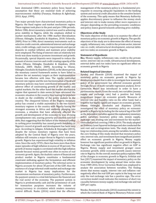 Effect of Monetary Policy on Economic Growth in Nigeria | PDF