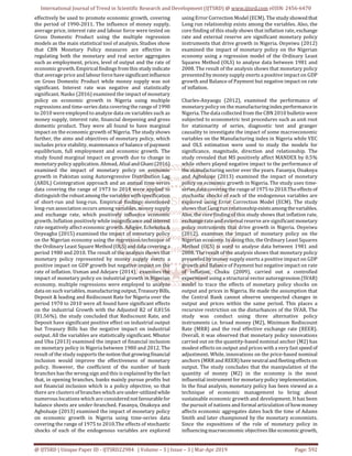 Effect of Monetary Policy on Economic Growth in Nigeria | PDF