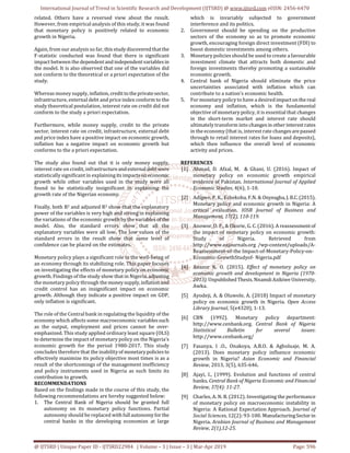 Effect of Monetary Policy on Economic Growth in Nigeria | PDF