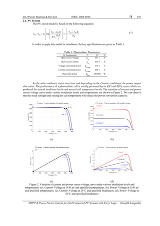 MPPT & Power Factor Control for Grid Connected PV Systems with Fuzzy ...