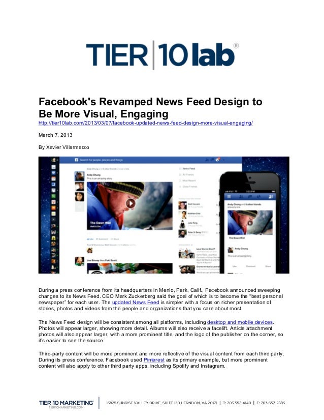 Facebook S Revamped News Feed Design To Be More Visual Engaging
