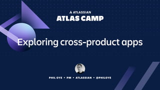 PHIL OYE • PM • ATLASSIAN • @PHILOYE
Exploring cross-product apps
 