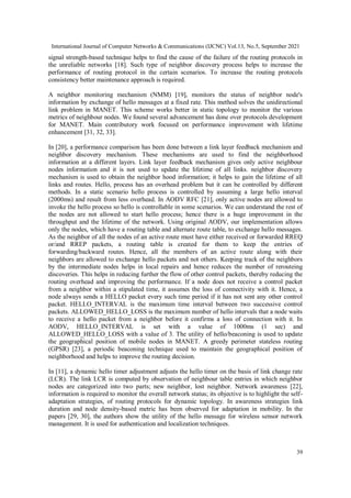 An Effective Control of Hello Process for Routing Protocol in MANETs | PDF