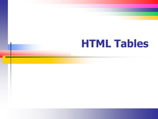 HTML Tables
 