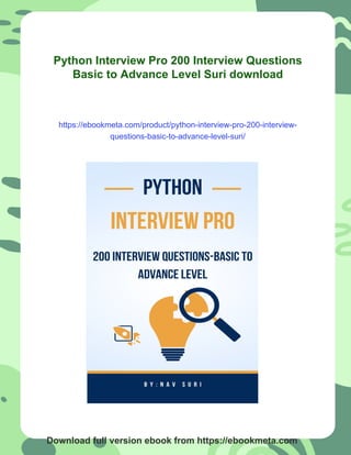 Python Interview Pro 200 Interview Questions Basic to Advance Level ...