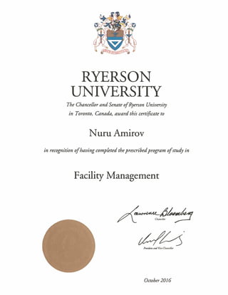 Facility Management certificate RU