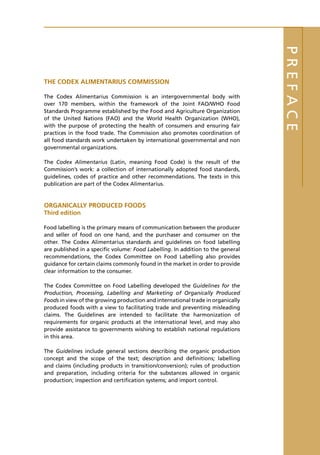 Health Codex Organically Produced Food Fao Who Codex Alimentarius 3rd Edition Fao | PDF