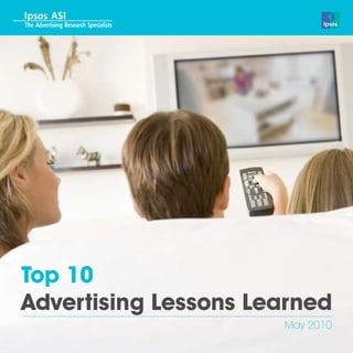 Top 10
Advertising Lessons Learned
                      May 2010
 