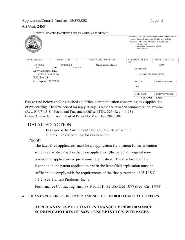 USPTO patent 13573002 final rejection response