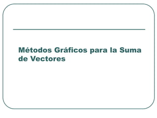 Métodos Gráficos para la Suma
de Vectores
 