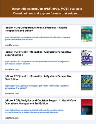(eBook PDF) Health Care Operations Management: A Systems Perspective ...