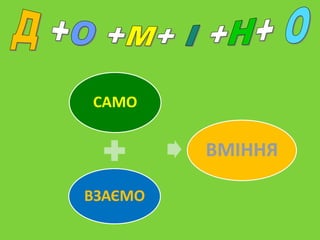 САМО

ВМІННЯ
ВЗАЄМО

 
