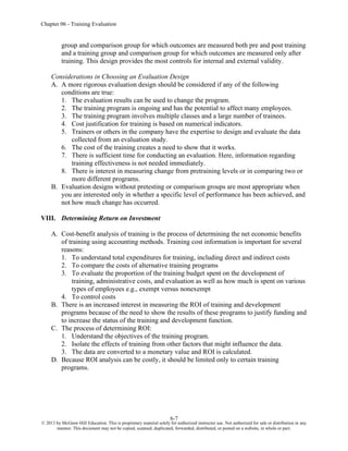 Only Certain Part Raining Employee Training and Development 6th Edition Noe Solutions Manual | PDF