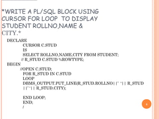 135 cursor for loop | PPT