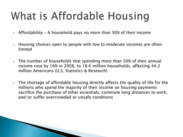 Affordable Housing | PPTX | Government Support and Welfare | Financial ...