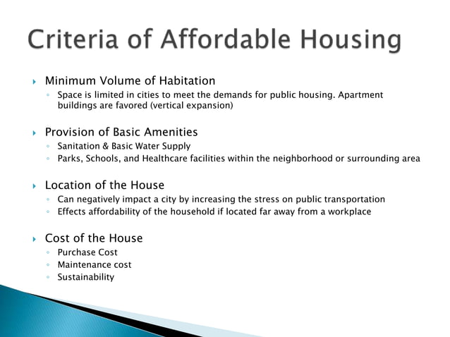 Affordable Housing | PPTX | Government Support and Welfare | Financial ...