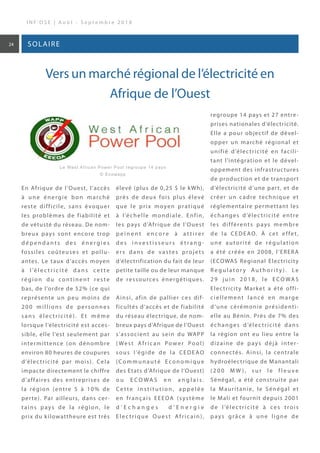 Vers un marché régional de l’électricité en
Afrique de l’Ouest
En Afrique de l’Ouest, l’accès
à une énergie bon marché
res...