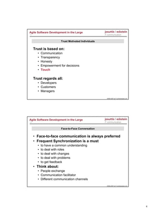 Agile Software Development In The Large