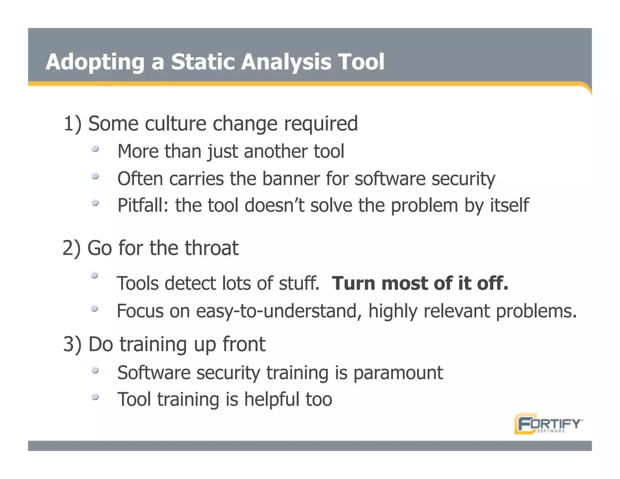 Secure Programming With Static Analysis