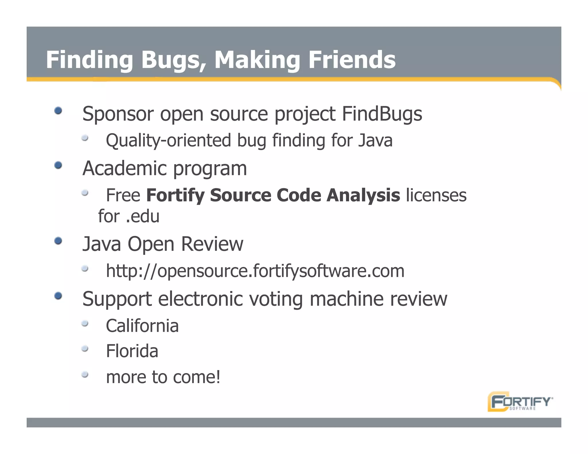 Secure Programming With Static Analysis