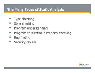 Secure Programming With Static Analysis