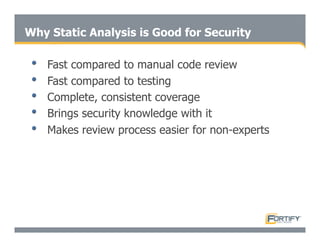 Secure Programming With Static Analysis