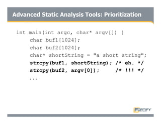 Secure Programming With Static Analysis