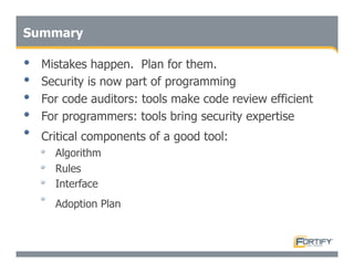 Secure Programming With Static Analysis