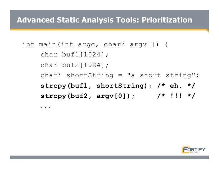 Secure Programming With Static Analysis